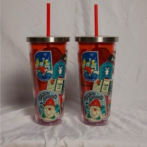 Two Brand New Limited Edition Dutch Bros 24 oz Holiday Tumbler Red 2024